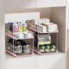 2 Sets of 2-Tier Multi-Purpose Bathroom Under Sink Organizers and Storage, Stackable Kitchen Pantry Organization, Pull Out