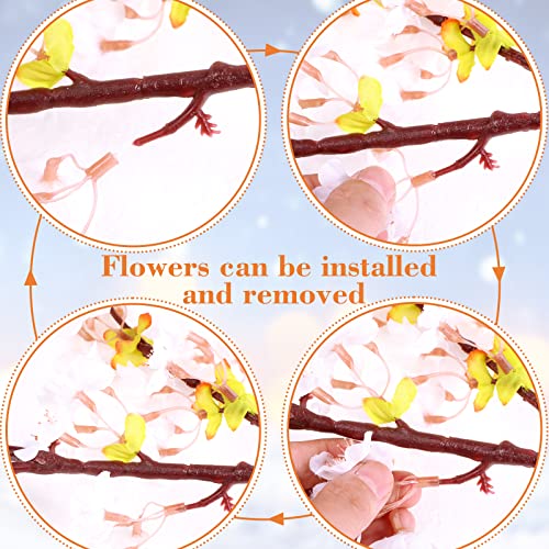 Set of 8 Silk Cherry Blossom Branches Cherry Blossom Tree Stems Long Stem Artificial Flowers for Tall Vase Flowers for Home