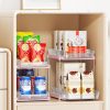 2 Sets of 2-Tier Multi-Purpose Bathroom Under Sink Organizers and Storage, Stackable Kitchen Pantry Organization, Pull Out