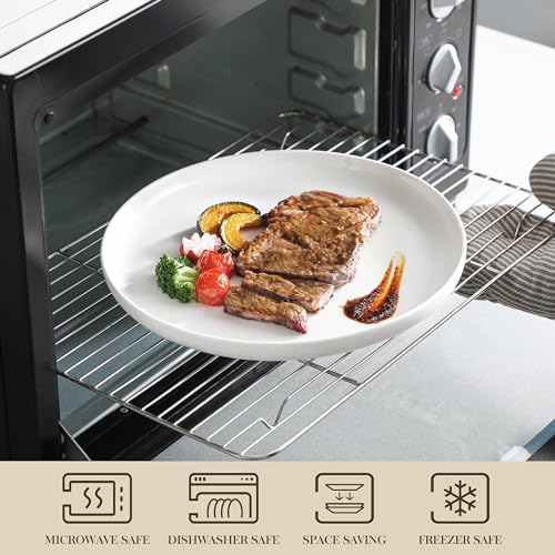 Plates and Bowls Sets, 24 Pieces Modern Porcelain Dinnerware Set for 6 Ceramic Dishware Dishes White Kitchen Dinner Dining Ware