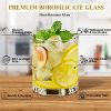 Heat-Resistant Drinking Glasses Set of 6 Double Fashioned Glass Lowball Tumblers 13.8oz Made From Premium Borosilicate All