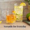 Faceted Clear Plastic Reusable Drinking Glasses (Set of 8) 14oz Rocks & 18oz Water Cups | BPA-Free Tumblers, Made in USA |