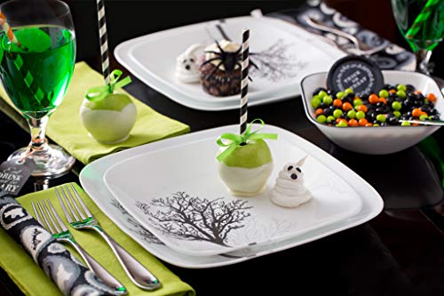 Vitrelle 18-Piece Service for 6 Dinnerware Set Triple Layer Glass and Chip Resistant, Lightweight Square Plates and Bowls Set,