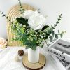 Artificial Flowers with Ceramic Vases, 58 Pcs Fake Plants and Flowers in Vases Set of 8,DIY Table Centerpieces for Wedding,Home