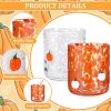 2 Pack Fall Icon Juice Glasses Pumpkin Glass Cups 14 oz Double Old Fashioned Stemless Wine Glasses Cute Glass Drinking Cups for