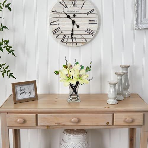 4534-WH Magnolia Arrangement with Vase,White