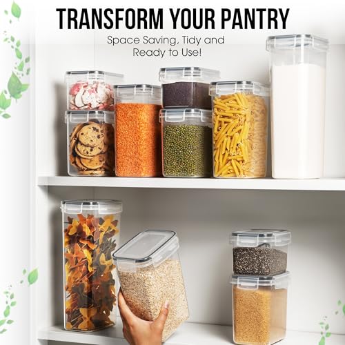 40 PCS Airtight Food Storage Containers with Lids - BPA Free Durable Plastic Leakproof Flour Sugar Cereal Containers Storage for