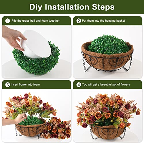 Homsunny Artificial Hanging Flowers for Fall Decoration,Fake Silk Rose Floral Arrangement,Faux Outdoor Indoor Plant with