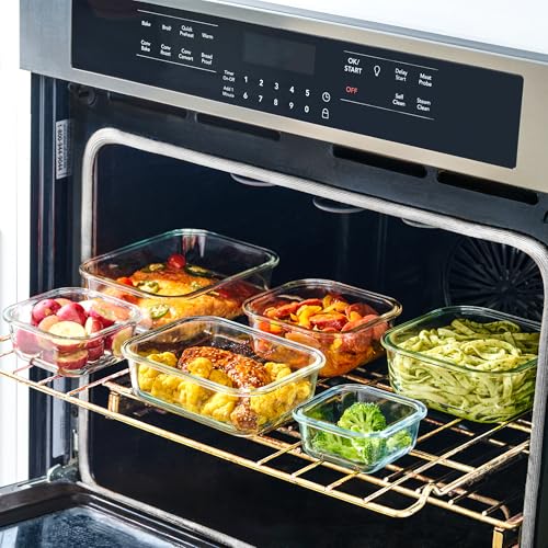 24pc Set Glass Food Storage Containers & Bowls with Airtight Lids - Leakproof BPA-Free Meal Prep Airtight Stackable Lunch Boxes,