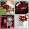 Red Roses Artificial Flowers 50 Pack in Bulk, Fake Roses Flowers Realistic Roses for Wedding Home Party Decoration Event Gift