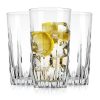 Highball Glass Cups. Set of 10 Elegant Diamond Cut Drinking Glasses. Classic 15 oz Bar Glasses. Tall Kitchen Glass for Water,