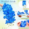 10 Pcs 36 Inch Blue Orchids Artificial Flowers Artificial Phalaenopsis Flowers Faux Orchid Stems Fake Flowers Arrangement for