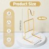 16 Pcs Gold Tea Cup and Saucer Display Stand Holder Rack Metal China Teacup Display Easel Coffee Mug Organizer for Plate Teapot