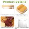 12 Pcs 24 Pcs Square Pantry Glass Storage Jars with Bamboo Lids 4 Sizes Food Storage Containers Clear Stackable Canisters