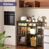Coffee Bar Cabinet Station - Farmhouse Small Coffee Stand Station with Doors, Rustic Storage Organizer for Kitchen, Buffet