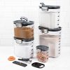 + 9-Piece Airtight Food Storage Container Set – Clear Plastic Flour and Sugar Canister Set with Magnetic Accessories for Kitchen