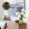 White Orchids Artificial Flowers Faux Silk Cymbidium Orchids in Gold Pot Fake White Orchid Flower Arrangements Orchid