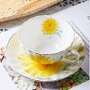 Ceramic Teacup Sunflower Vintage Chintz Porcelain Coffee Mug Tea Cup with Saucer