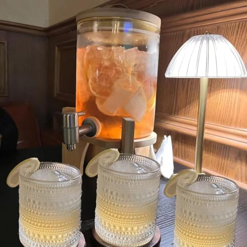 Hobnail Drinking Glasses Set of 6, 10 oz, Cocktail Glasses Vintage Glasses Drinking Set Glass Cups Mixed Drinkware Set Vintage