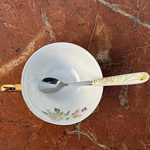 Honorable Coffee Cup Mug, Cappuccino, Tea Cup, with Saucer for Latte, Fine Bone Porcelain, Reactive Glaze, 6.8 Oz-1pcs (Elegant