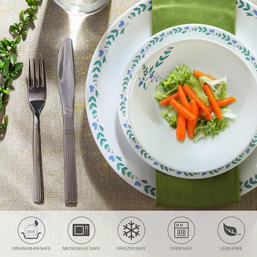 Regal Dinnerware Set of 18 pieces, Service for 6, Chip & Scratch Resistant, Lightweight Round Plates and Bowls Set, Microwave &