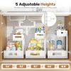 2-Pack Under Sink Storage Organizer, Large 2-Tier Elegant Mesh Pull Out Shelf for Kitchen and Bathroom Cabinet Organization,