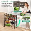 Cinati 4-Tier Kitchen Storage Cart, Adjustable Rolling Pantry Storage Cart with 10 Baskets & Handle, 29''L Metal Snack Cart with