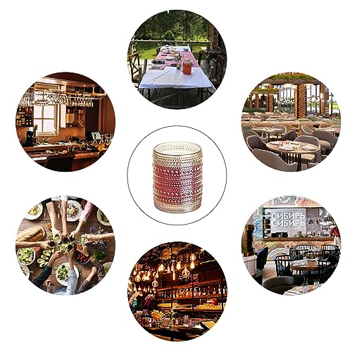 Amber Hobnail Beaded Drinking Glasses Set of 6, 12 oz Vintage Glassware Set Romantic Water Glasses Tumbler, Water Cups, Clear