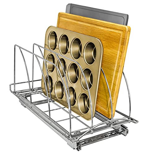 ® Pull Out Cutting Board, Cookie Sheet, and Baking Pan Organizer Rack - Lifetime Ltd. Warranty - Slide Out Kitchen Cabinet