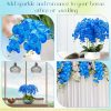 10 Pcs 36 Inch Blue Orchids Artificial Flowers Artificial Phalaenopsis Flowers Faux Orchid Stems Fake Flowers Arrangement for