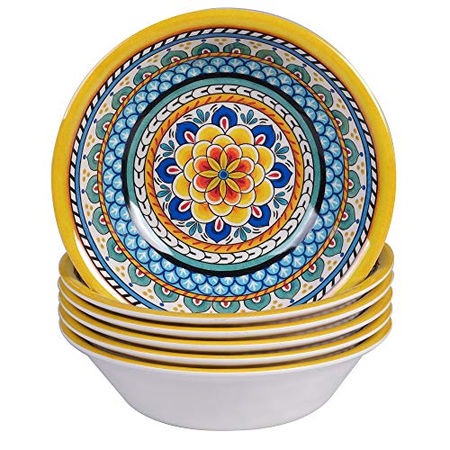 Portofino 12 Piece Melamine Dinnerware Set, Service for 4, Multi Colored
