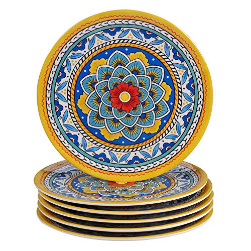 Portofino 12 Piece Melamine Dinnerware Set, Service for 4, Multi Colored