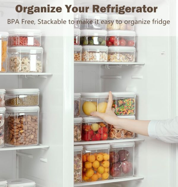 Pop Airtight Food Storage Containers Set with Lids, Large 4.2Qt/4L Food Containers with Scoop, Kitchen Pantry Organization and